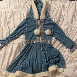 Chasing Fireflies Blue and White Formal Kids Dress